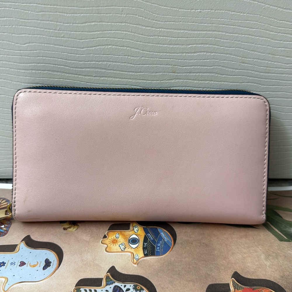 J.crew long light pink wallet